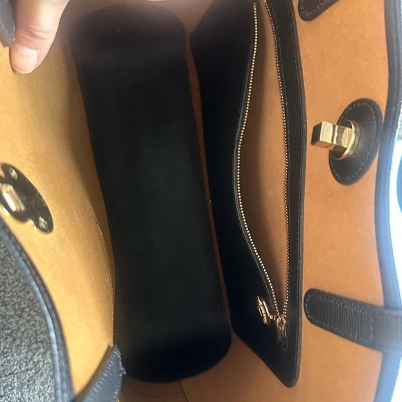 Longchamp Cavalcade Black Leather Tote with Embossed Horse - Picture 3 of 5